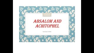 Summary of Absalom and Achitophel by John Dryden discussed in detail [upl. by Lore568]