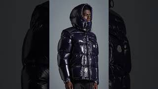 MONCLER Shiny Karakorum Short Down Jacket Hooded Glossy Blue Men [upl. by Nyleak]