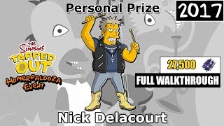 TSTO  Homerpalooza Event  Nick Delacourt FULL WALKTHROUGH  Personal Prize 2017 [upl. by Atihana501]