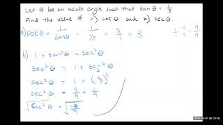 Trigonometry Right Triangle Identities Example [upl. by Franci]