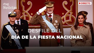 12 de OCTUBRE DESFILE MILITAR presidido por los REYES y la PRINCESA LEONOR  RTVE Noticias [upl. by Llerrehs]