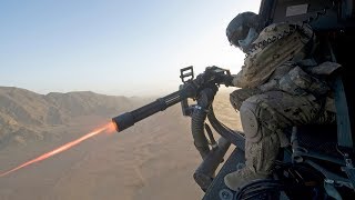 Impressively Powerful M134 Minigun in Action  Aerial Gunnery Exercise [upl. by Anirtek]