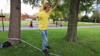 Slackline Leren Staan en Lopen beginners [upl. by Voccola]