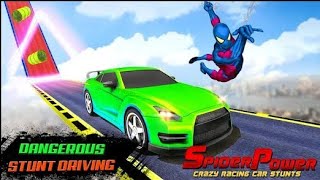 Spiderman Dangerous Car Stunt  imposible car racing  Imposible car stunt 3d [upl. by Akemot]