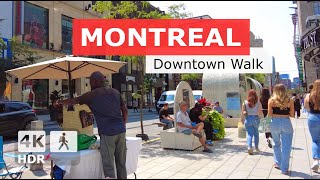 4K  Downtown Montreal Walking Tour  SaintCatherine St  Quebec Canada 2024 🇨🇦 [upl. by Akenn]