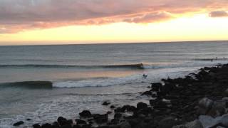 Surfing a point break near Malibu  Rare Barrels seen at the quotChart Housequot spot during low tide [upl. by Eatnwahs]