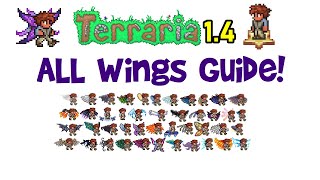 Terraria 14 Wings Guide and how to get them worst to best tier listprogression Journeys End [upl. by Deehsar]