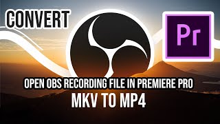 Open OBS file in Premiere Pro  MKV file to MP4  OBS Studio  Loxyo Rech [upl. by Asoramla]