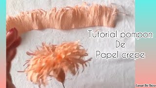 Como hacer pompones de papel crepe fácil [upl. by Ozan]