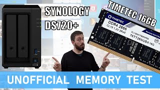 Synology DS720 NAS TimeTec 8GB and 16GB Memory Test [upl. by Aztinad950]