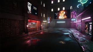 Cyberpunk Alley  3D Environment [upl. by Anaek]