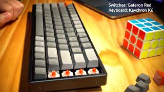 Gateron Yellow Switches Vs Gateron Red Switches Sound Test [upl. by Earahs]