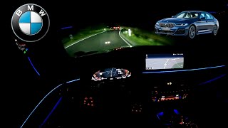 BMW 530i Touring Laser headlights Test  night driving  POV Driving [upl. by Eneladgam]