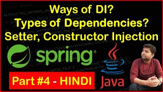 Ways of Injecting dependencies  Types of dependencies handled by IOC Container  Spring Tutorial [upl. by Dymoke730]