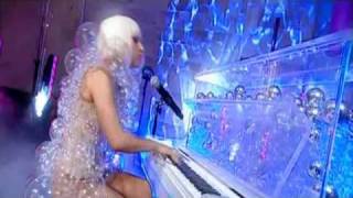 Lady GaGa Performing Paparazzi Live with Bubble Outfit [upl. by Aihc620]