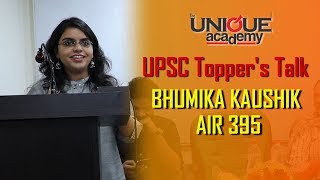 UPSC Toppers Talk  BHUMIKA KAUSHIK AIR 395  UPSC 2018 Result [upl. by Earlene]