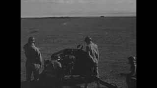 French troops shoot an Italian Autoblindo 41 armored car with a German Pak 40 antitank gun [upl. by Irianat]