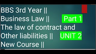 BBS 3rd Year  Business Law  The law of contract and Other liabilities  New Course [upl. by Gnemgnok791]