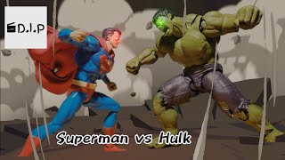 Superman Vs Hulk The Immovable Object Meets the Unstoppable Force  stopmotion Animation [upl. by Issac]