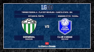 Germinal Rawson vs Club Ciudad Bolivar  Ida  Cuarta Fase  Reválida  Torneo Federal A [upl. by Agbogla]