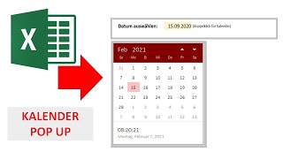 Datum auswählen mit Kalender Pop Up Update 2020 für 64 bit I Excelpedia [upl. by Dwaine]