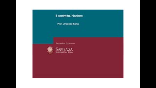 Lezioni di diritto privato F 01 Il contratto Nozione [upl. by Courtund]