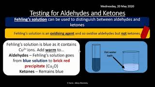 AQA 38 Aldehydes and Ketones REVISION [upl. by Anwahsed]