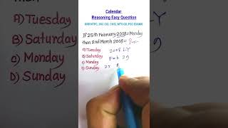 Calender Tricks  Calender Reasoning Tricks RRB NTPC SSC CGL CHSL MTS  Reasoning Tricks [upl. by Zoarah666]