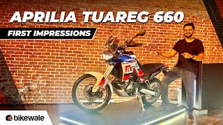 2024 Aprilia Tuareg 660 Walkaround  Seating Comfort Features Price amp More  BikeWale [upl. by Celestina127]