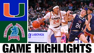 Miami vs Fairleigh Dickinson Highlights  NCAA Mens Basketball  2024 College Basketball [upl. by Catarina]