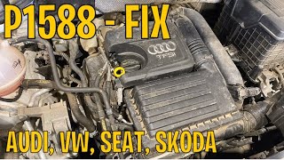 P1588 FIX  Audi VW Seat Skoda TFSI 10litre [upl. by Abehsat366]