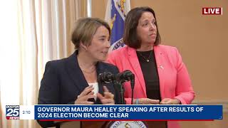 Governor Maura Healey speaking following 2024 election [upl. by Zebapda]