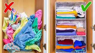 23 Smart Ways to Store Your Things  Clothes Folding Hacks And Organizing Ideas For Your Home [upl. by Eniamaj]