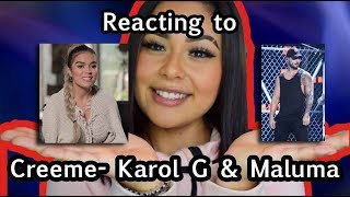 Latina Reacting to CREEME Karol G amp Maluma  Lali [upl. by Yorztif]