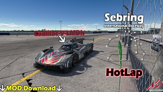 Assetto Corsa Cadillac VLMDH Sebring International Raceway Hotlap  Mod downland [upl. by Heymann]