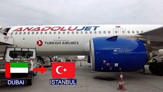 TRIP REPORT  AnadoluJet ECONOMY  Airbus A321NEO  Dubai DXB  Istanbul SAW [upl. by Enyr554]