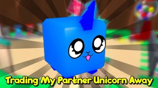 TRADING AWAY MY PARTNER 🦄 UNICORN IN BGS ROBLOX🎉😱 [upl. by Aehtrod]