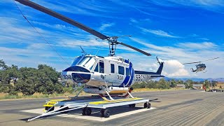 Copter 308 Santa Barbara County Air Support Unit FireSheriff departing Santa Ynez airport [upl. by Yrrej]