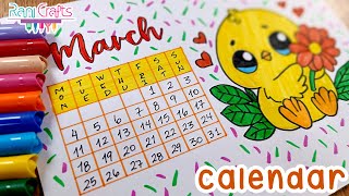 DIY  MARCH Calendar  Bullet journal decoration organization ideas [upl. by Ferren]