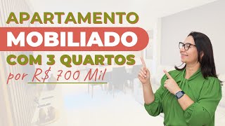 Apartamento com 3 quartos por R 700 Mil mobiliado em Manaíra João Pessoa  PB [upl. by Harpp192]