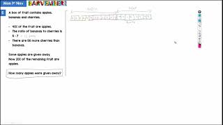 Word problem solved with bar model 1 Nov 2021 Barvember challenge solution [upl. by Kubiak886]