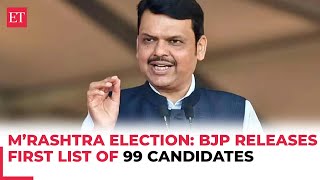 Maharashtra Elections 2024 BJP releases 1st list of 99 candidates Fadnavis fights from Nagpur SW [upl. by Ardeha734]