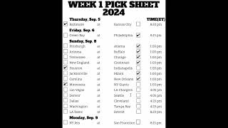 Week 1 NFL Pick em Challenge [upl. by Rhody]