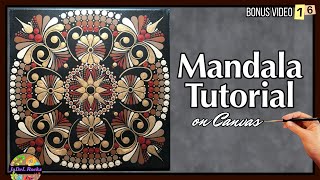 Mandala Painting Tutorial  Canvas Wall Art [upl. by Main122]