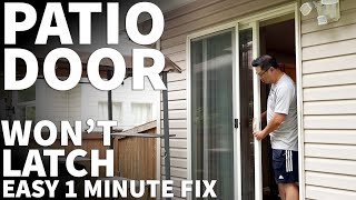 How to Fix Sliding Patio Door Not Locking  Patio Door Lock Wont Latch or Stay Locked [upl. by Ettevy]