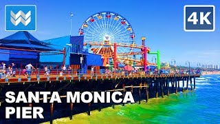 4K Walking tour of Santa Monica Pier in Los Angeles California USA  Vacation Travel Guide [upl. by Patty822]