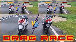 Honda Activa 125 Hsmart vs Suzuki Access 125 vs hero maestro 125 vs tvs Jupite125 Drag Race [upl. by Hoagland]