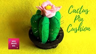 DIY  How to make a cactus pincushion  Felt Crafts [upl. by Casanova490]