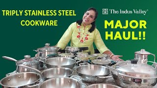 Triply Stainless Steel Kitchenware Haul  Stainless Steel Cookware  ToxinFree  The Indus Valley [upl. by Nnairda]