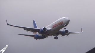 Jet2 Boeing 737800 ABORTED Landing in STRONG Winds at Manchester Airport [upl. by Yanej]